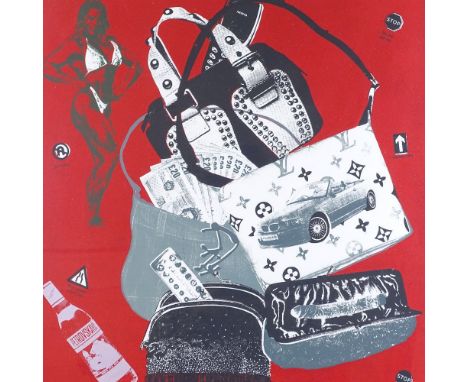 R N Wilson, screen print, the independent woman in modern day society, signed in pencil, no. 2/6, image size 25" x 18.5", fra