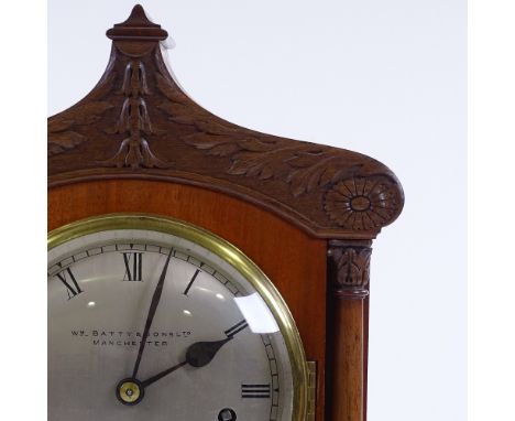 A mahogany-cased bracket clock, circa 1900, silvered dial signed William Batty &amp; Sons of Manchester, 8-day chiming moveme
