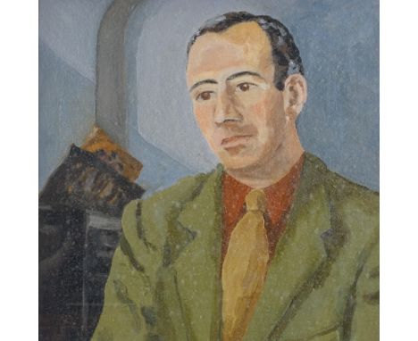 20th century Scottish School, oil on canvas, portrait of a man, unsigned, inscribed verso, 25" x 20", framed 
