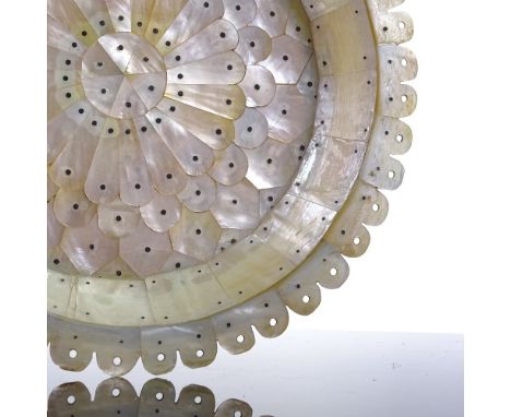 An Indian Goa mother-of-pearl plate, diameter 20cm 