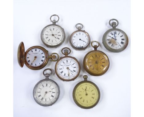 A quantity of various chronograph pocket watches, including Amida (8) 