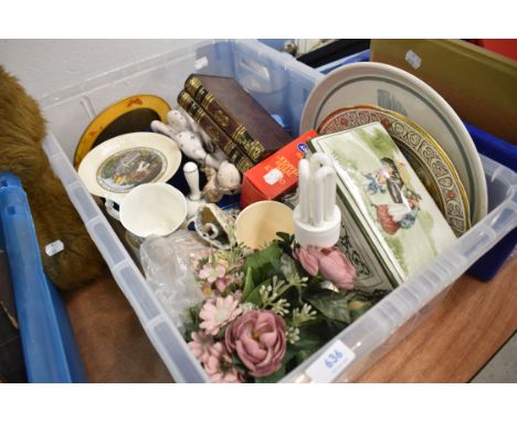 A selection of mixed items and ceramics including lamp base