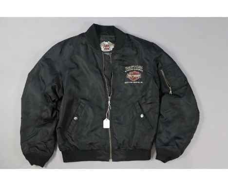 A Harley Davidson Daytona gents’ jacket (black, size L), &amp; a Harley Davidson lady’s jacket (size 14-16).