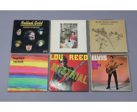 Twenty-two various LP records by Elvis Presley, Bob Dylan, etc. 