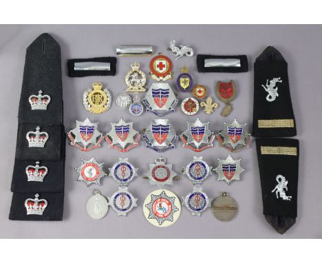 Various Bath &amp; Avon Fire Brigade &amp; Ambulance service badges, epaulettes, etc, together with various other badges &amp