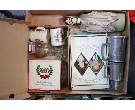 A vintage Chad Valley bagatelle board; together with various advertising tins; two pewter tankards; &amp; sundry other items.