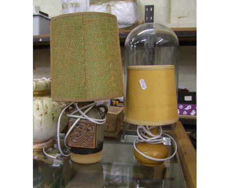 1960's studio pottery lampbase and shade: with similar item 