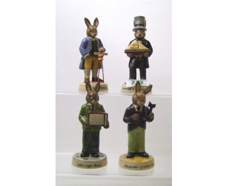 Royal Doulton Bunnykins figures from the Inventors Bunnykins: John Logie DB439, James Brindley DB438, Alexander Graham DB436 