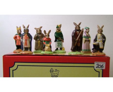 Royal Doulton Bunnykins figures from The Robin Hood Collection comprising of Prince John DB266, Maid Marian DB245, Robin Hood