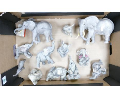 A collection of Ceramic &amp; Resin Elephants: include Lenox &amp; Safari Friends etc 
