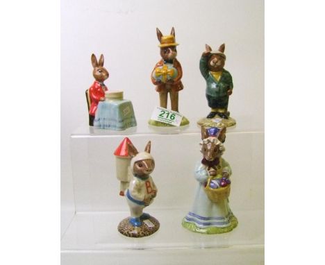 Royal Doulton Bunnykins figures to include: DB18 At The Easter Parade, DB19 Mrs Bunnykins at the Easter Parade, DB20 Astro, D