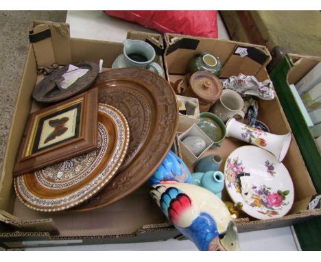 A mixed collection of items to include: studio pottery vases, tankards together with caverswall floral decorated item, Royal 