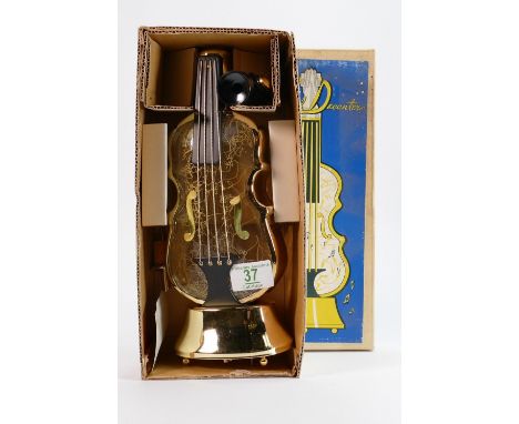 Boxed Mid Century Musical Decanter: in form of Cello 