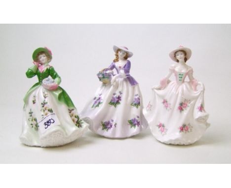 Royal Worcester figurines Sweet Holly: Sweet Violet and Sweet Rose. All limited edition 