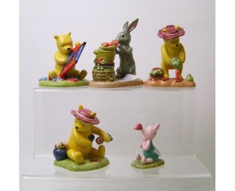Royal Doulton Winnie the Pooh figures: Where does the wind come from WP62, The perfect hat for gardening, Summer is full of f