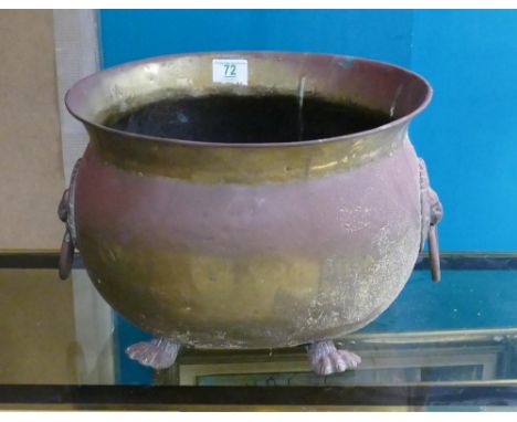 A large Brass on Copper Planter: height 25cm 