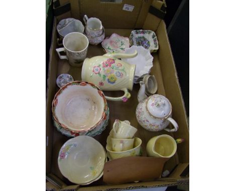 A mixed collection of items to include: Gardenia art deco part tea set, Royal Stafford tea pot, Royal Albert planter 