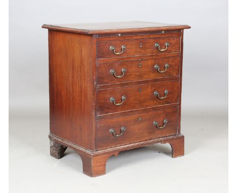 A George III mahogany bachelor's chest, the brushing slide above four graduated long drawers, on bracket feet, height 83cm, w