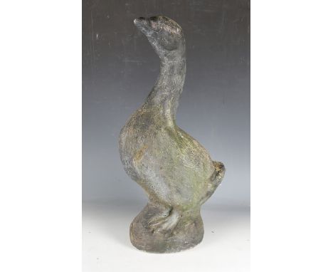 A cast composition stone garden model of a goose, height 61cm.Buyer’s Premium 29.4% (including VAT @ 20%) of the hammer price