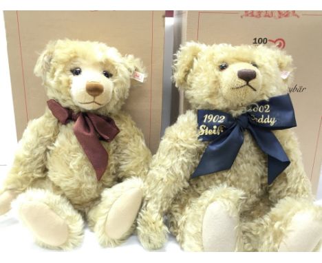 Boxed steiff bears including Limited Edition 1999 43 D Blond and 2002 Jubilee bear 44 blond. Postage category D