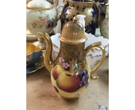 A Royal Worcester miniature coffee pot together with a collection of continental porcelain.