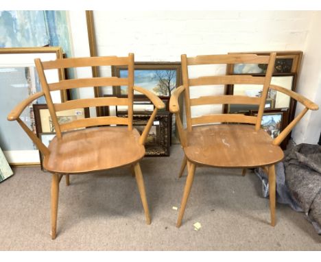 A pair of Ercole Ladder back chairs dimensions 40x64x82cm