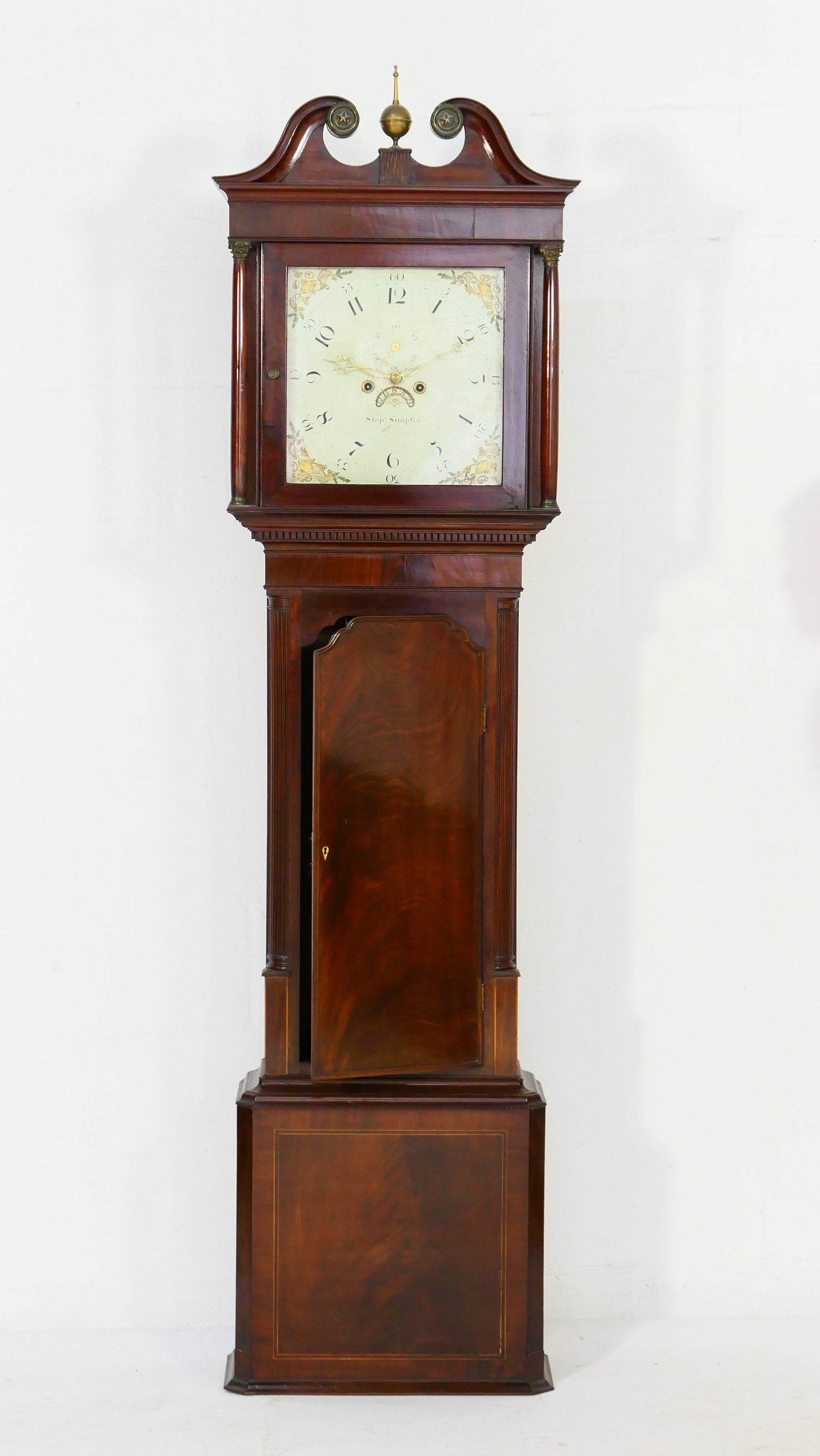 Mahogany eight day longcase clock by Stephen Simpson, Preston, circa