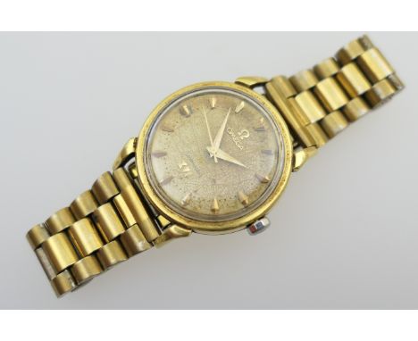 Rare Omega Seamaster XVI Olympic 18ct gold automatic wristwatch, circa 1956, the dial with baton numerals, signed 'Seamaster 
