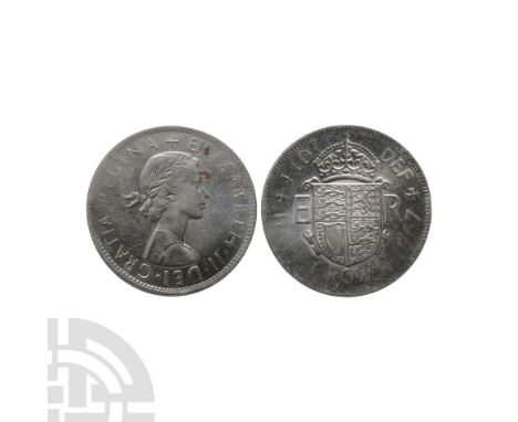 Dated 1967 A.D. Obv: portrait of Queen Elizabeth II facing right, by Mary Gillick, +ELIZABETH II DEI GRATIA REGINA legend. Re