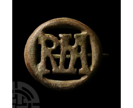 2nd-3rd century A.D. The monogram in Roman capital letters, ('R'+'M'+'A', with the 'O' represented by the circular rim of the