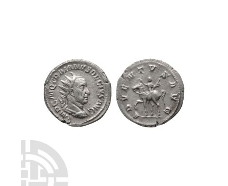 249-251 A.D. Rome mint. Obv: IMP C Q TRAIANVS DECIVS AVG legend with radiate head right. Rev: ADVENTVS AVG legend with empero