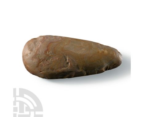 Neolithic Period, circa 6th-4th millennium B.C. Substantial leaf-shaped blade with carefully worked and polished surface, rou