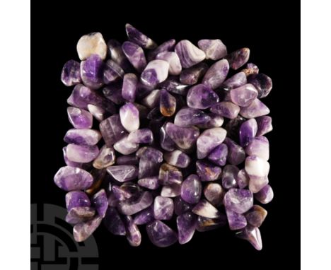 Displaying attractive banding, the colouring varying from light to dark purple.  232 grams total, 12-30 mm (3/8 - 1 1/8 in.).