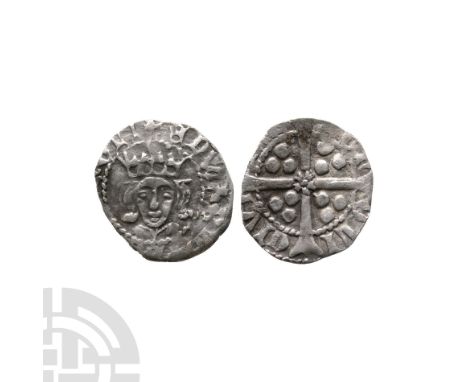 1461-1470 A.D. First reign, Durham mint under King’s Receiver, executed with local dies. Obv: facing bust with EDWARD REX ANG