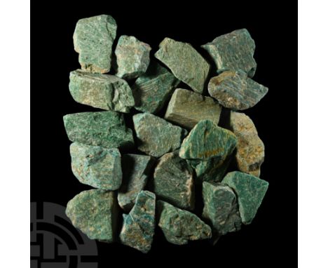 Comprising large irregular specimens of light to dark green colour.  1.53 kg total, 45-75 mm (1 3/4 - 3 in.).Ex Mineral Impor