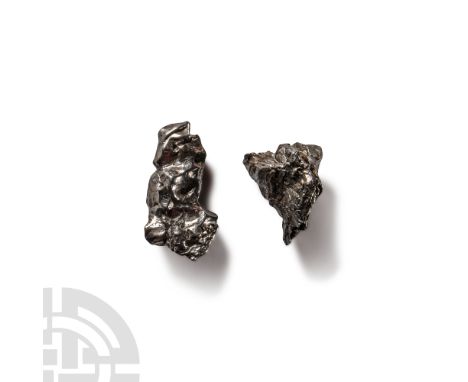 Fell 6000-5000 years B.P. Comprising two iron (IAB) meteorites. See Graham, Bevan and Hutchison ed., Catalogue of Meteorites,