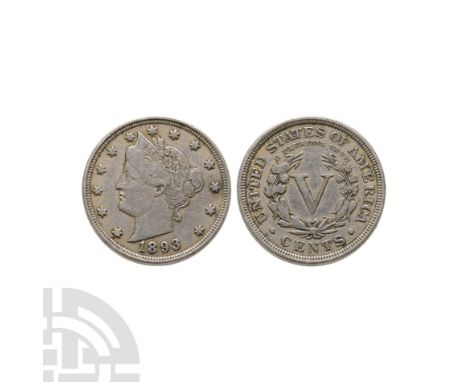 Dated 1851 A.D. Obv: portrait facing left surrounded by thirteen stars, with date below. Rev: V in a wreath and UNITED STATES