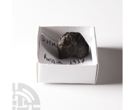 12th February 1947 A.D. An iron meteorite (chemical group IIAB) with a coarse octahedrite structure.  11.6 grams, 24 mm (1 in