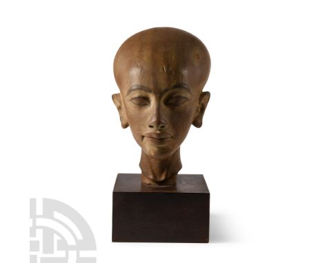 20th century A.D. A hollow-formed decorative bust of a princess, based on portrait head of one of the daughters of Akhenaten 