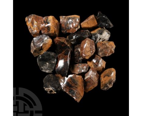 Comprising small and large chunks in light and dark brown colour.  1.12 kg total, 48-60 mm (1 7/8 - 2 3/8 in.).Ex Mineral Imp