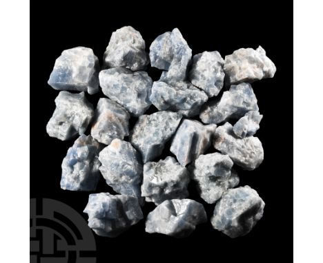 Comprising large irregular chunks of light blue calcite.  3.07 kg total, 65-92 mm (2 1/2 - 3 5/8 in.).Ex Mineral Imports, Lon