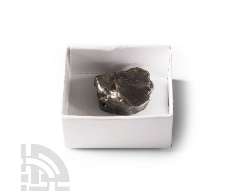 Fell 12th February 1947 A.D. The iron meteorite (chemical group IIAB) with a coarse octahedrite structure.  18 grams, 25 mm (