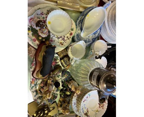 Royal Chelsea tea ware, Leonardo Collection fairy figurines, and small quantity of cloissonne and enamel pieces 