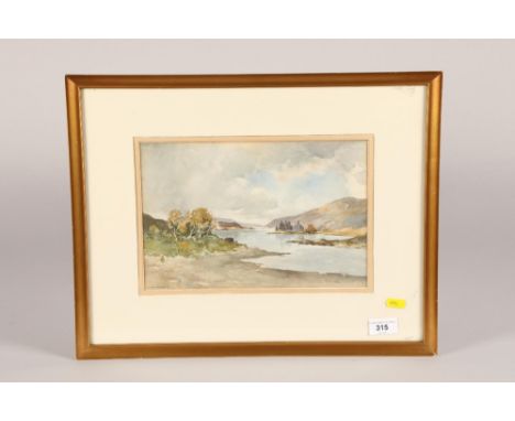 John Cochran&nbsp;(Scottish -active 1821–1865) Castle on Loch scene, Watercolour ( 48.5 x38cm including mount and frame), Jim