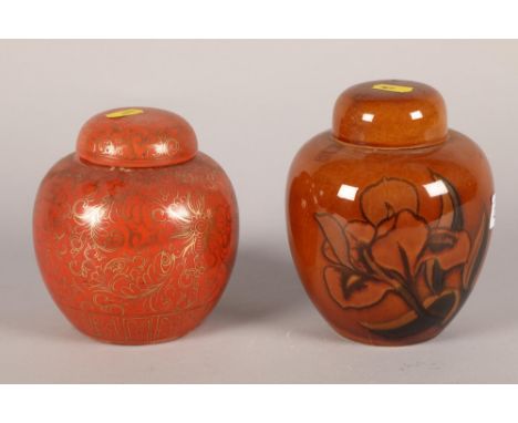 Carltonware Art Pottery ginger jar and cover; together with a contemporary Chinese ginger jar and cover (2)