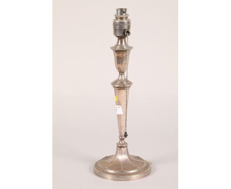 George V Mappin &amp; Webb hallmarked silver lamp base 