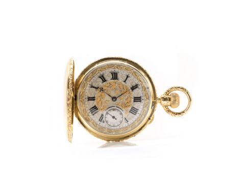 Julius Assmann Glashütte Savonette im Prunkgehäuse mit UhrenketteDeutschland, um 1870-1873, Handaufzug, vernickeltes 3/4 Plat