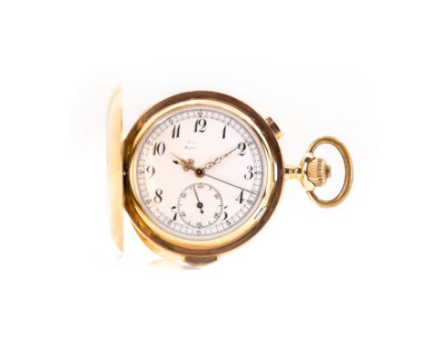 Audemars Frères Brassus &amp; Genéve SavonetteSchweiz, um 1905, Handaufzug, 1/4 Repetition und Chronograph, vergoldetes Brück