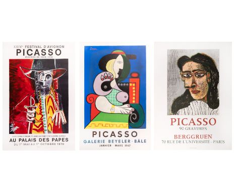 Pablo Picasso (1881 Malaga - 1973 Mougins) (F)'Galerie Beyeler-Bâle 1967', 'Berggruen 1971' und 'XXIVe Festival d'Avignon 197