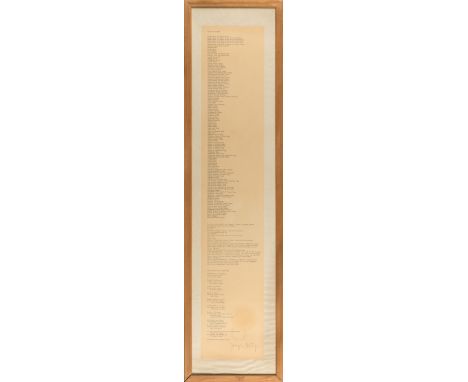 Joseph Beuys (1921 Kleve - 1986 Düsseldorf) (F)'Food for thought', Offsetlithografie auf chamoisfarbenem Papier, 1977, 88 cm 